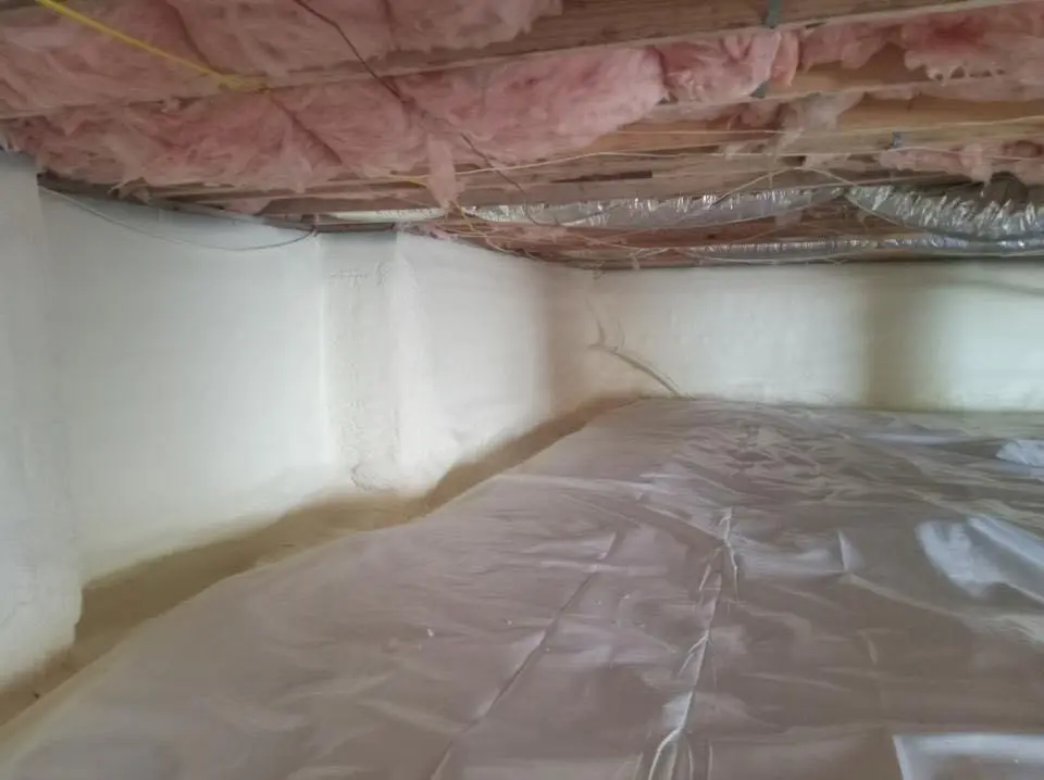 Crawl space encapsulation with closed-cell spray foam for Attic Insulation in Indianapolis